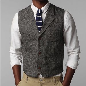 Hawkings McGill Tweed Wool Grey Vest - XL